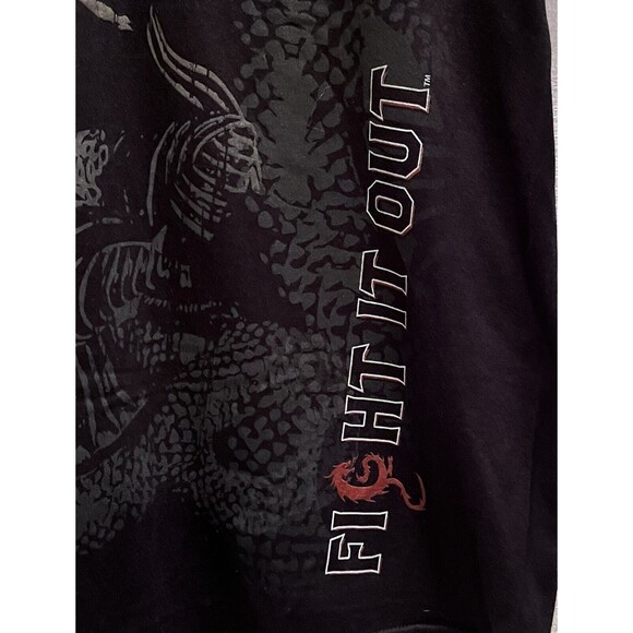 NEW Fight it Out Snake Dragon Graphic T Shirt Adult L MMA Viking Warrior Comic - Picture 2 of 4